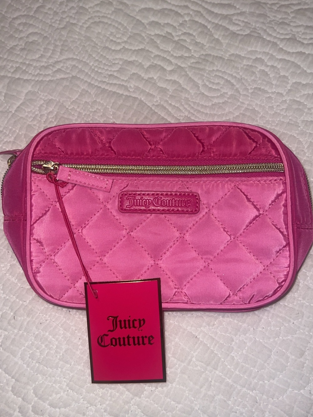 Juicy Couture Hot Pink Quilted belt bag/pochette.